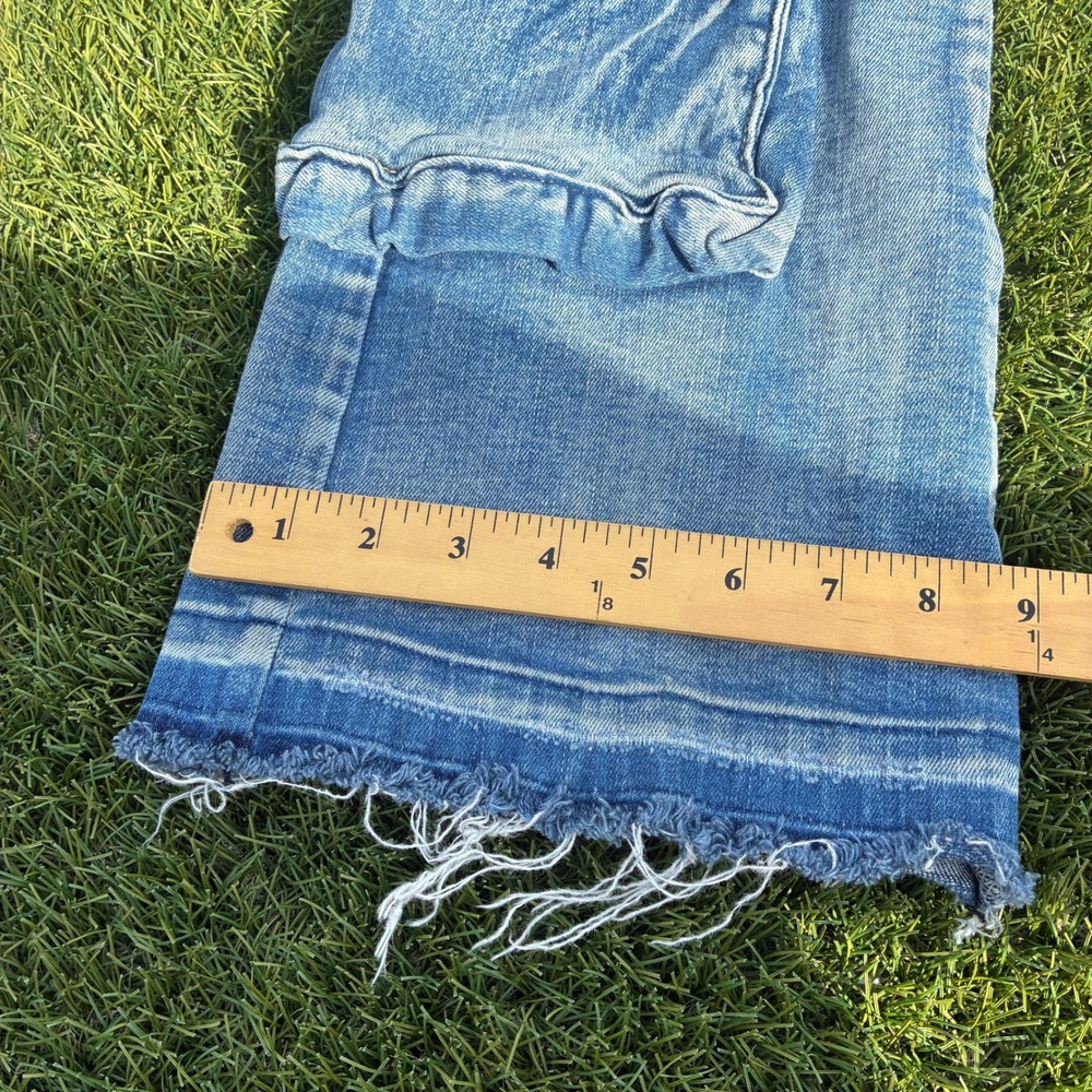 Valabasas Mens 35x34 Light Wash Blue Stacked Pocket Cargo Jeans Denim Flare Y2K - Picture 6 of 10